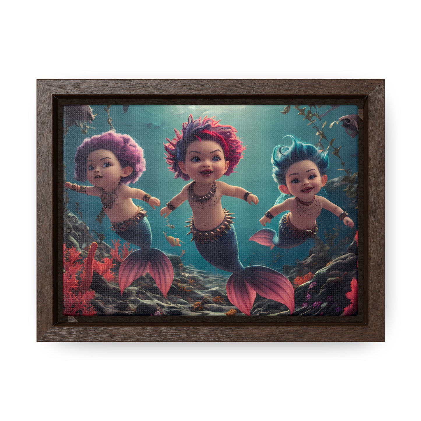 Aquatic Mischief - Gallery Canvas Wraps, Horizontal Frame