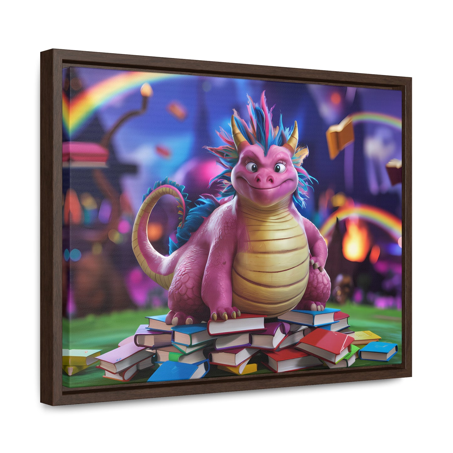 "Guardian of the Magical Library" - Gallery Canvas Wraps, Horizontal Frame