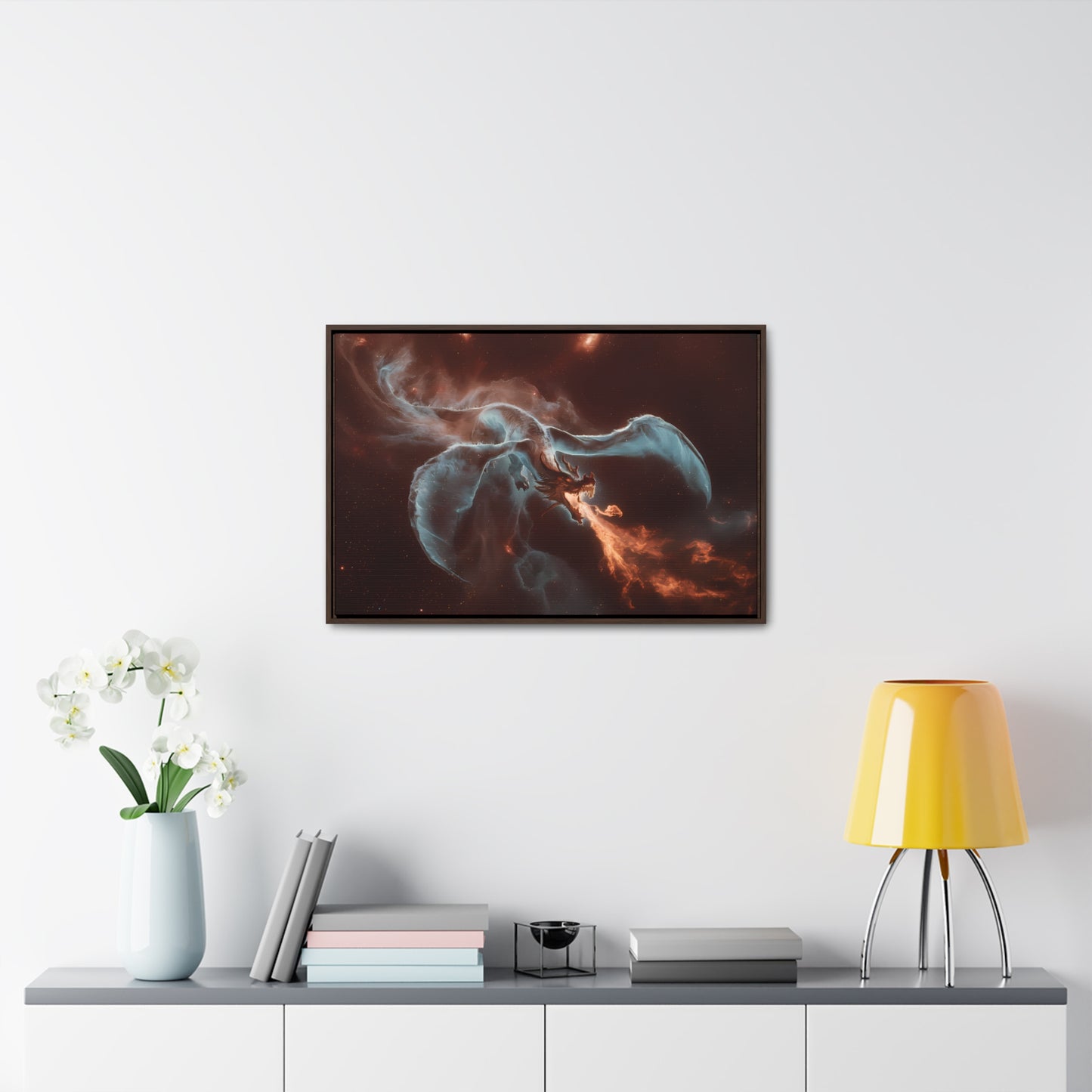 Celestial Inferno Dragon - Gallery Canvas Wraps, Horizontal Frame