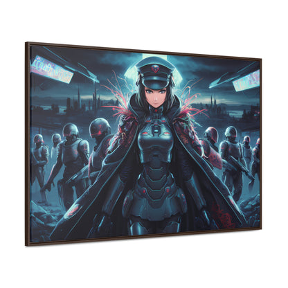 Cybernetic Enforcer: Rise of the Neon Syndicate - Gallery Canvas Wraps, Horizontal Frame