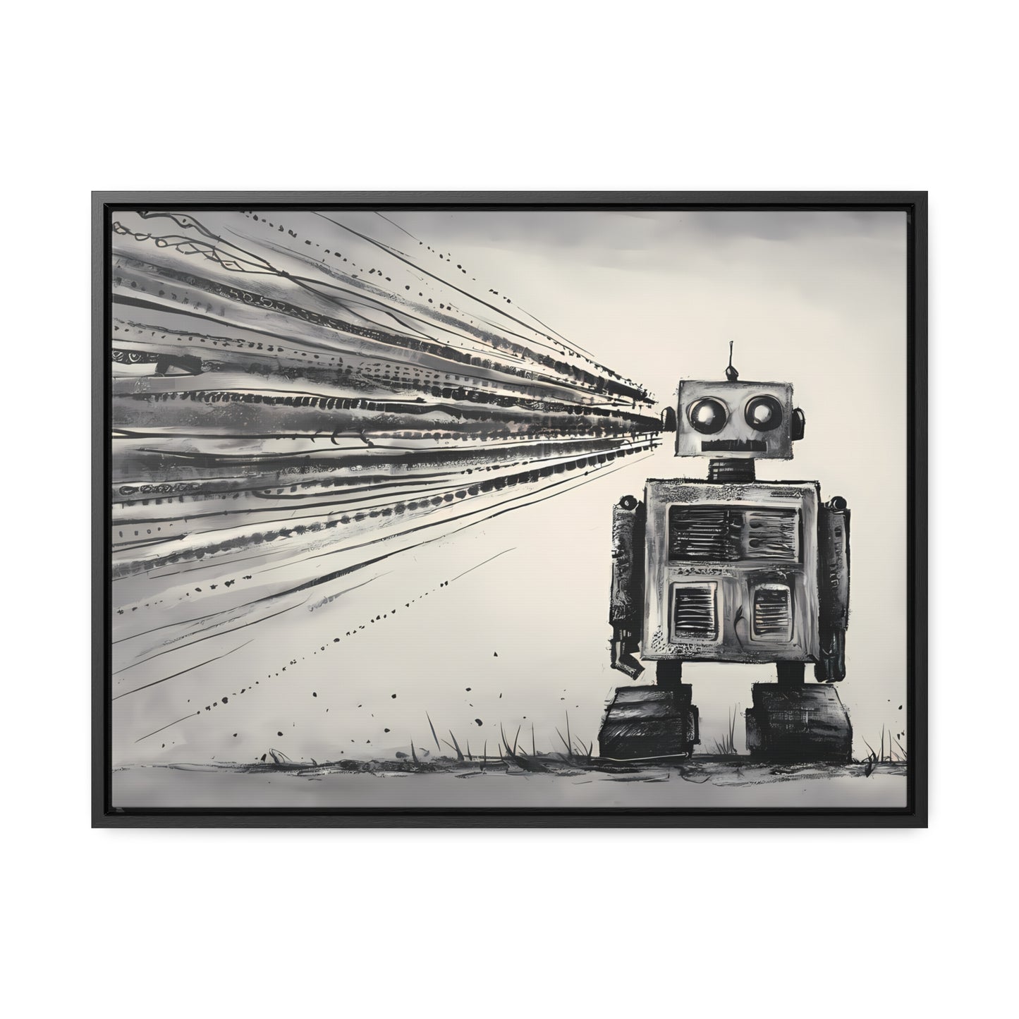 Echoes of the Machine Mind - Gallery Canvas Wraps, Horizontal Frame