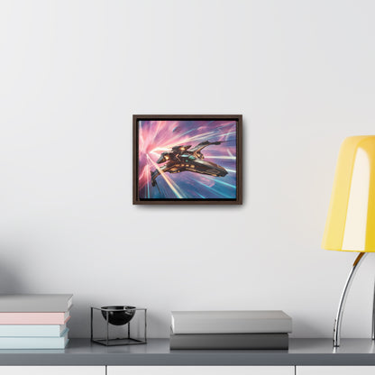 "Starship Through the Cosmic Rift" - Gallery Canvas Wraps, Horizontal Frame