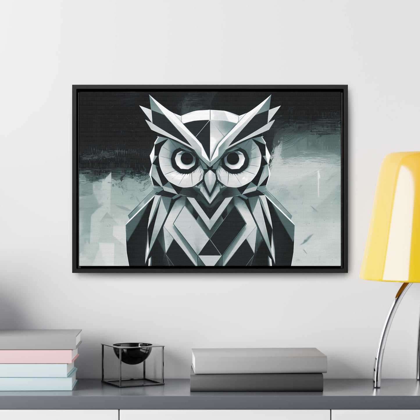 "Geometric Sentinel" - Gallery Canvas Wraps, Horizontal Frame