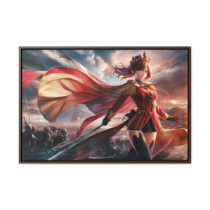 "Crimson Empress: Battle's Edge" - Gallery Canvas Wraps, Horizontal Frame