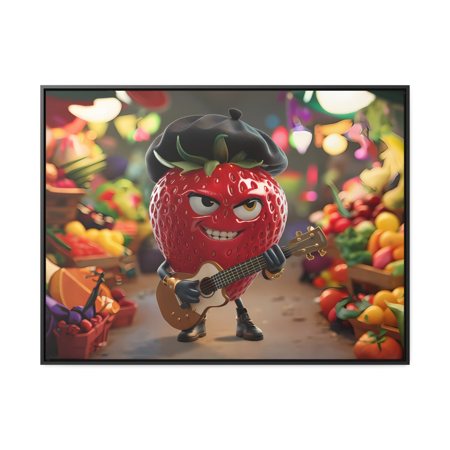 Strawberry Serenade in the Market - Gallery Canvas Wraps, Horizontal Frame