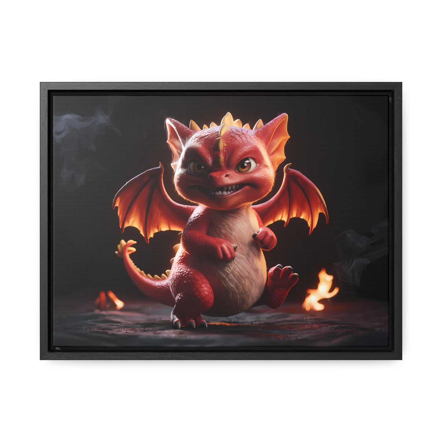 "Fiery Little Guardian" - Gallery Canvas Wraps, Horizontal Frame