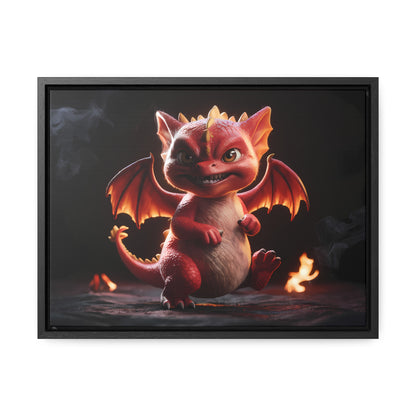 "Fiery Little Guardian" - Gallery Canvas Wraps, Horizontal Frame