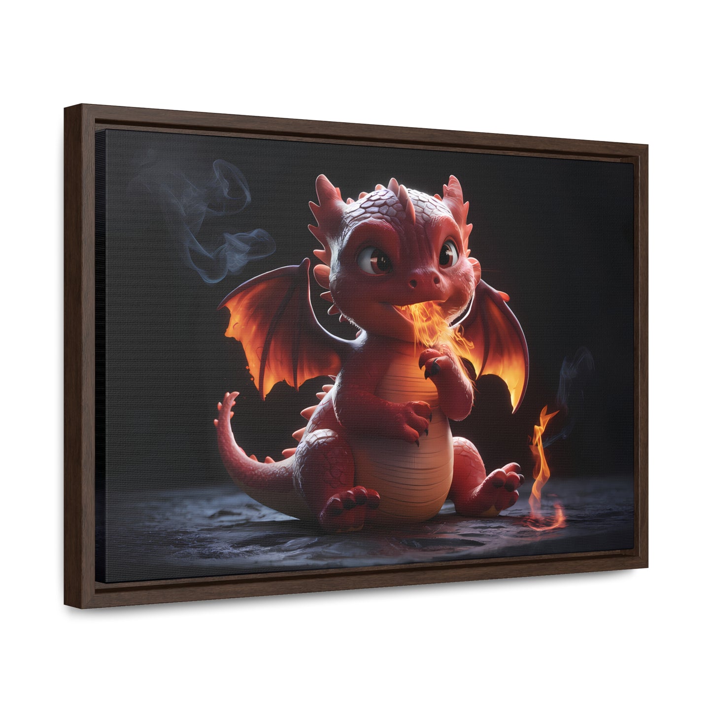 "Baby Dragon's First Flame" - Gallery Canvas Wraps, Horizontal Frame