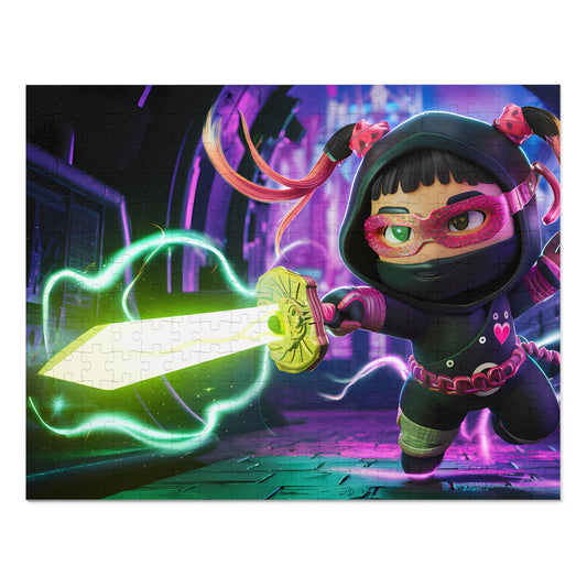 Neon Ninja: Guardian of the Cyber Realm - Jigsaw Puzzle (30, 110, 252, 500,1000-Piece)