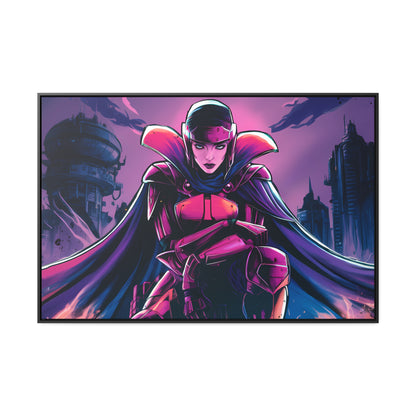 Guardian of the Neon Empire - Gallery Canvas Wraps, Horizontal Frame