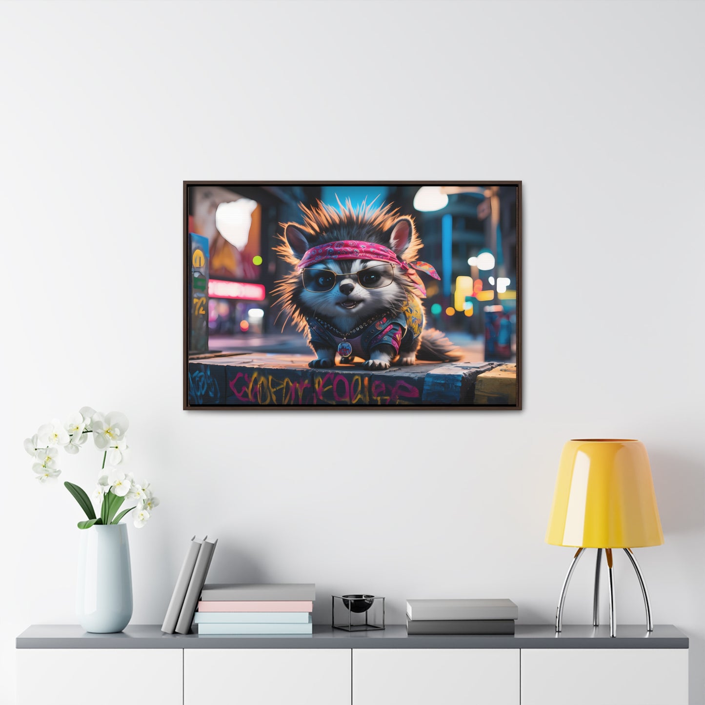 Rebel Pup on the Streets - Gallery Canvas Wraps, Horizontal Frame