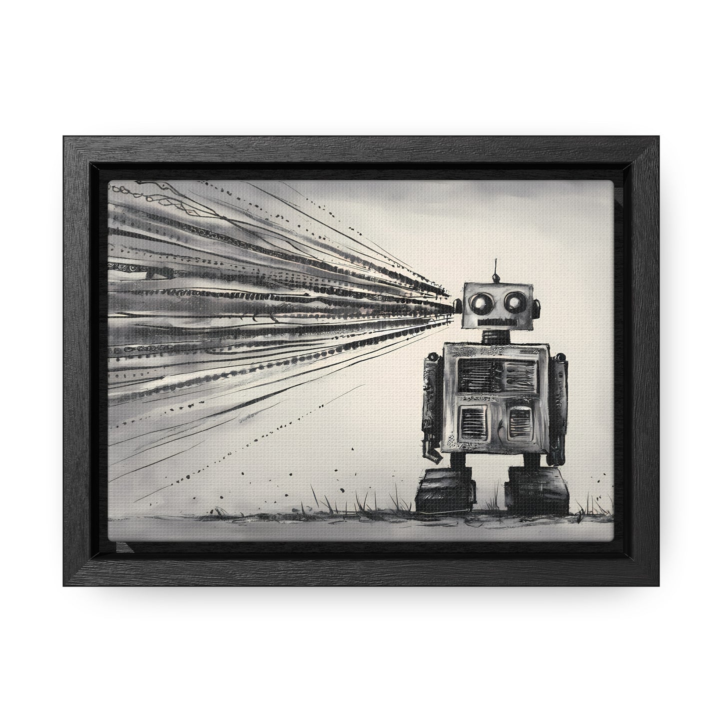 Echoes of the Machine Mind - Gallery Canvas Wraps, Horizontal Frame