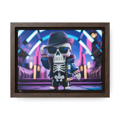 "Neon Skull Groove" - Gallery Canvas Wraps, Horizontal Frame