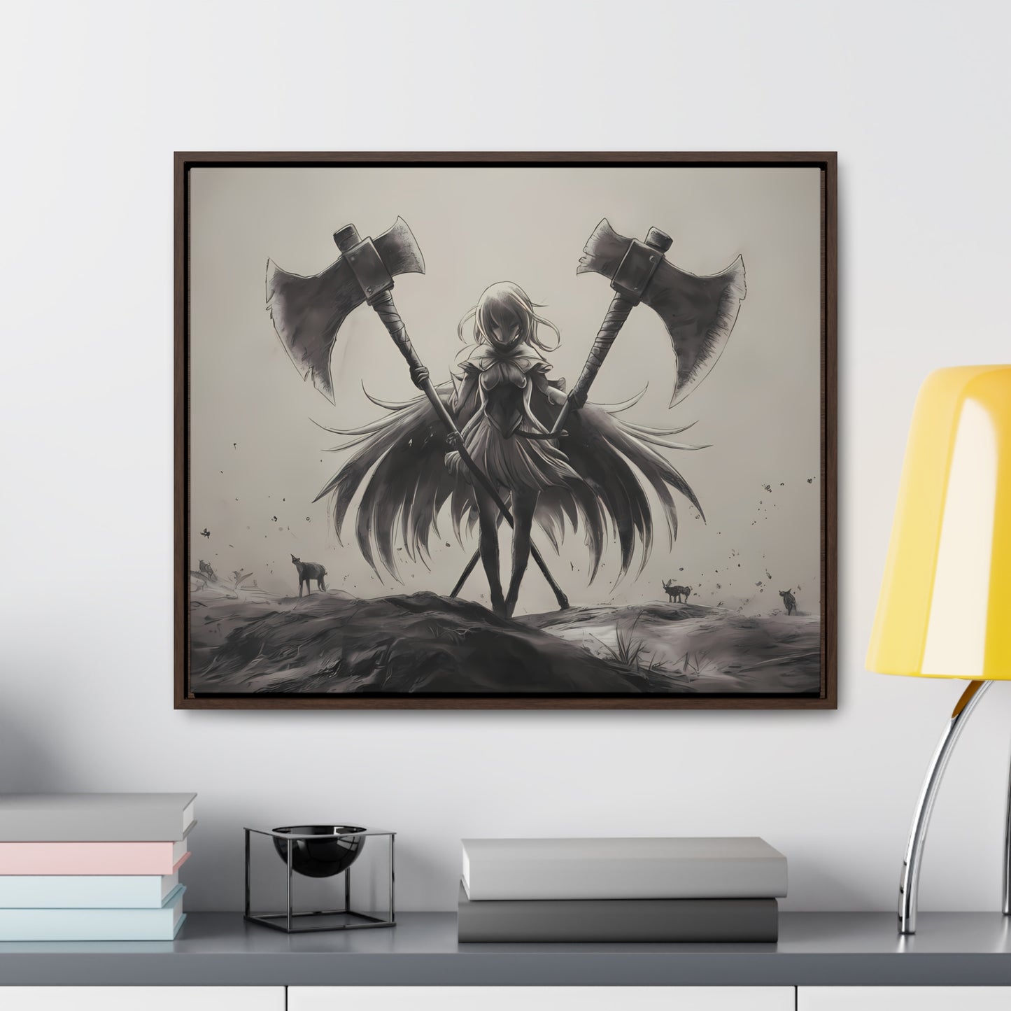 "Abyssal Valkyrie" - Gallery Canvas Wraps, Horizontal Frame