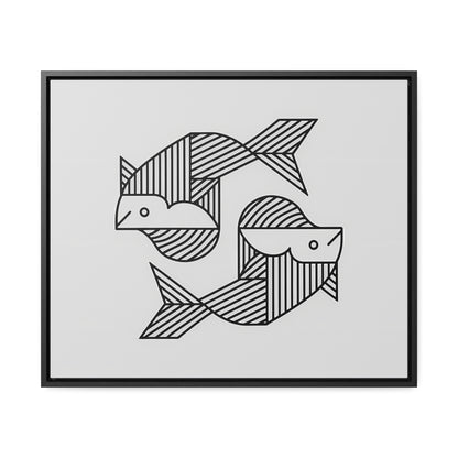 Pisces in Geometric Harmony - Gallery Canvas Wraps, Horizontal Frame