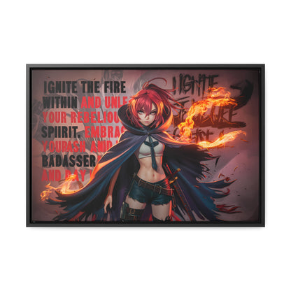 Rebel Flame Warrior - Gallery Canvas Wraps, Horizontal Frame