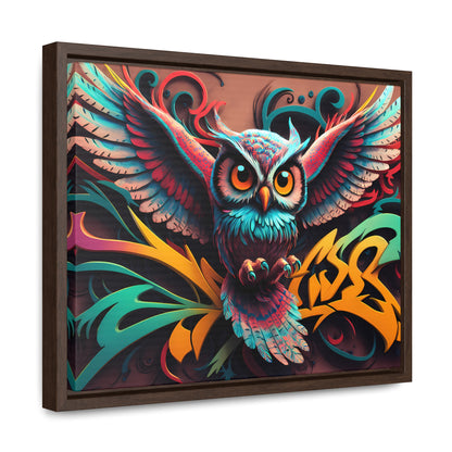 Vibrant Owl Symphony - Gallery Canvas Wraps, Horizontal Frame