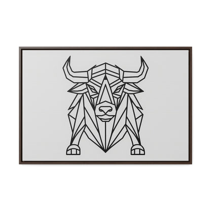 Geometric Bull - Gallery Canvas Wraps, Horizontal Frame