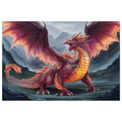 Flamebound Sentinel of the Ancient Peaks - Jigsaw Puzzle (30, 110, 252, 500,1000-Piece)