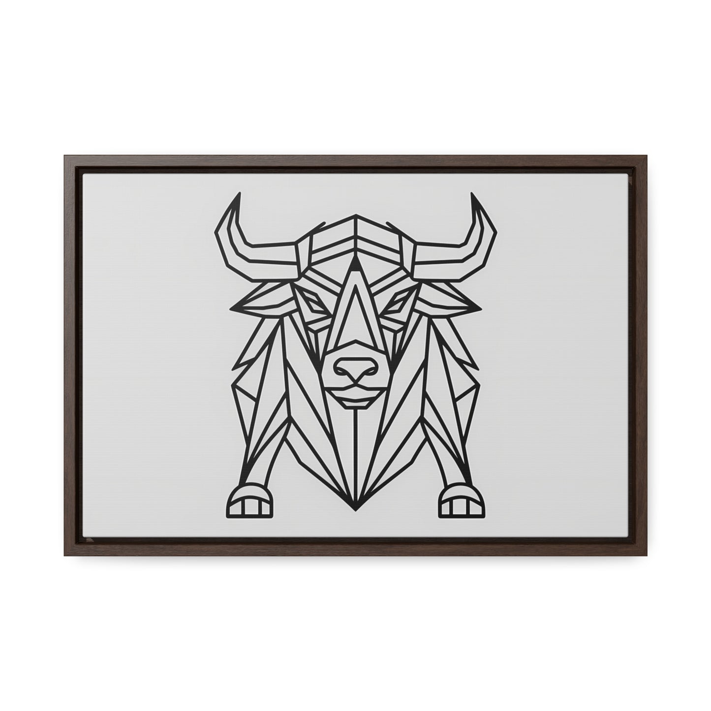 Geometric Bull - Gallery Canvas Wraps, Horizontal Frame