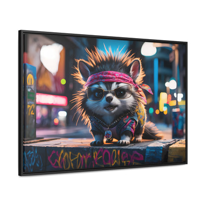 Rebel Pup on the Streets - Gallery Canvas Wraps, Horizontal Frame