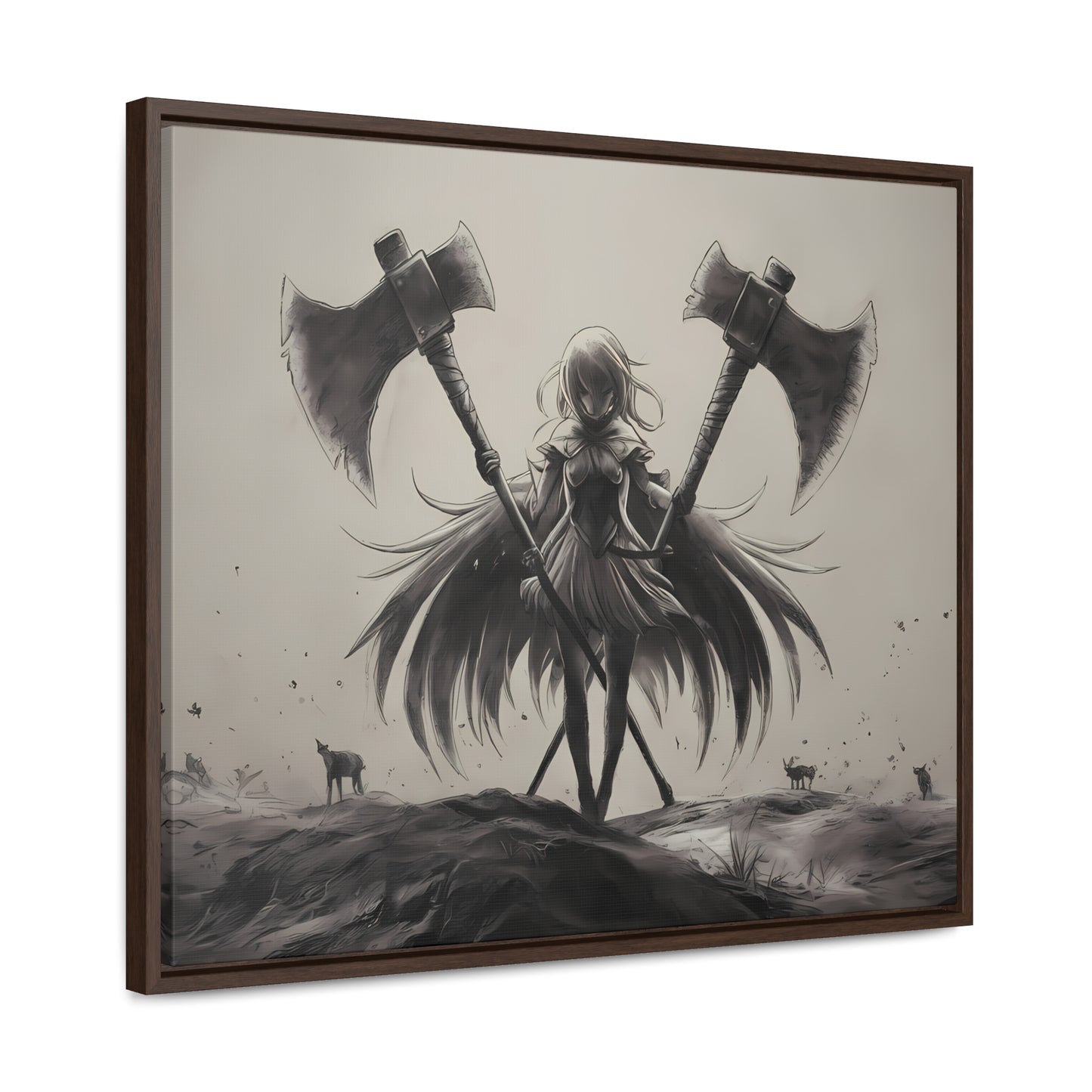 "Abyssal Valkyrie" - Gallery Canvas Wraps, Horizontal Frame