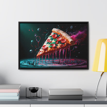 "Cosmic Slice of Pizza Bliss" - Gallery Canvas Wraps, Horizontal Frame