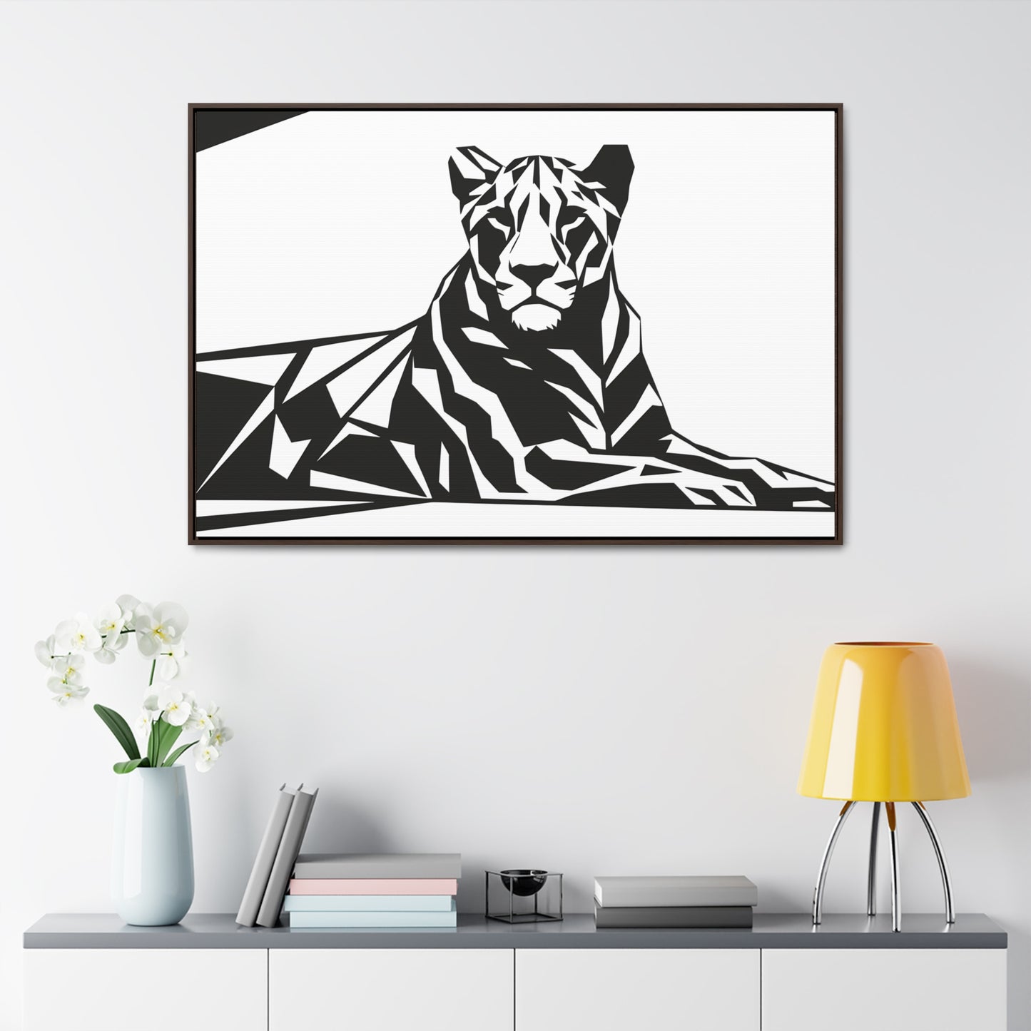 Majestic Geometric Tiger - Gallery Canvas Wraps, Horizontal Frame