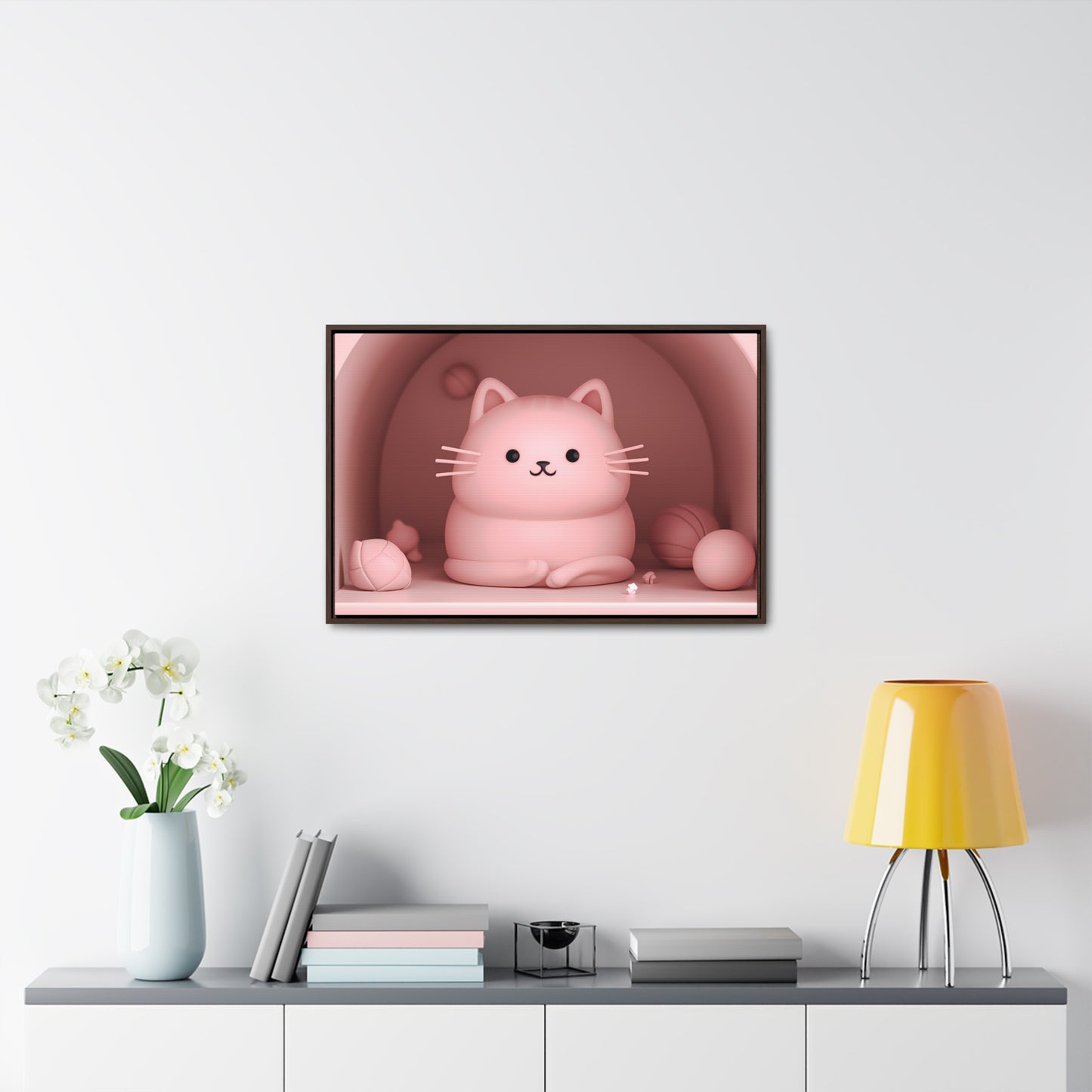 Purrfectly Pink Serenity - Gallery Canvas Wraps, Horizontal Frame