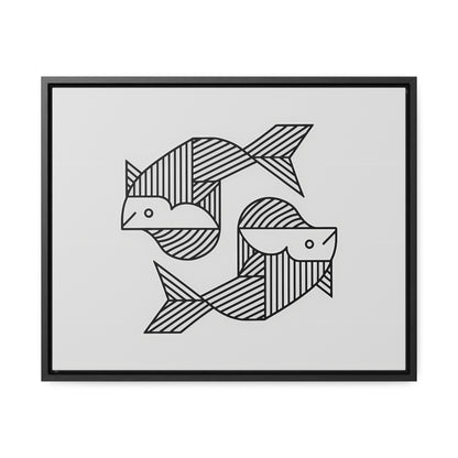 Pisces in Geometric Harmony - Gallery Canvas Wraps, Horizontal Frame