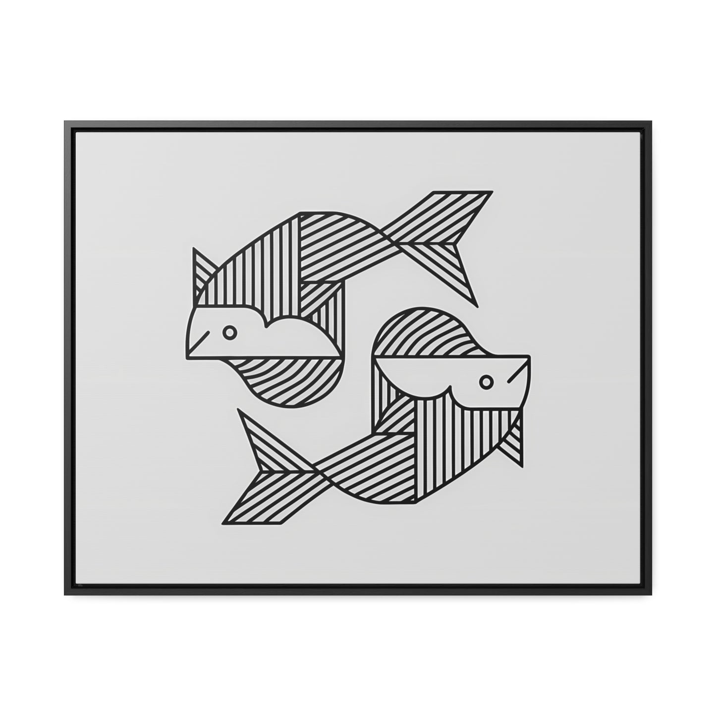 Pisces in Geometric Harmony - Gallery Canvas Wraps, Horizontal Frame