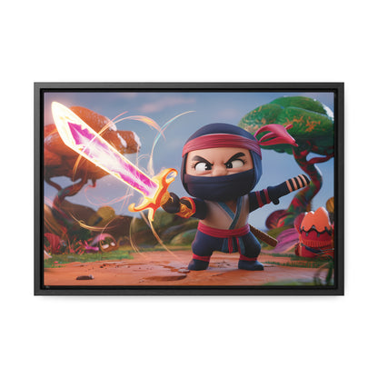 Ninja's Radiant Blade Adventure - Gallery Canvas Wraps, Horizontal Frame