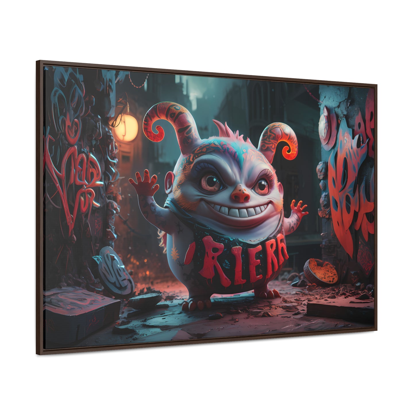 Midnight Mischief in the Alley - Gallery Canvas Wraps, Horizontal Frame