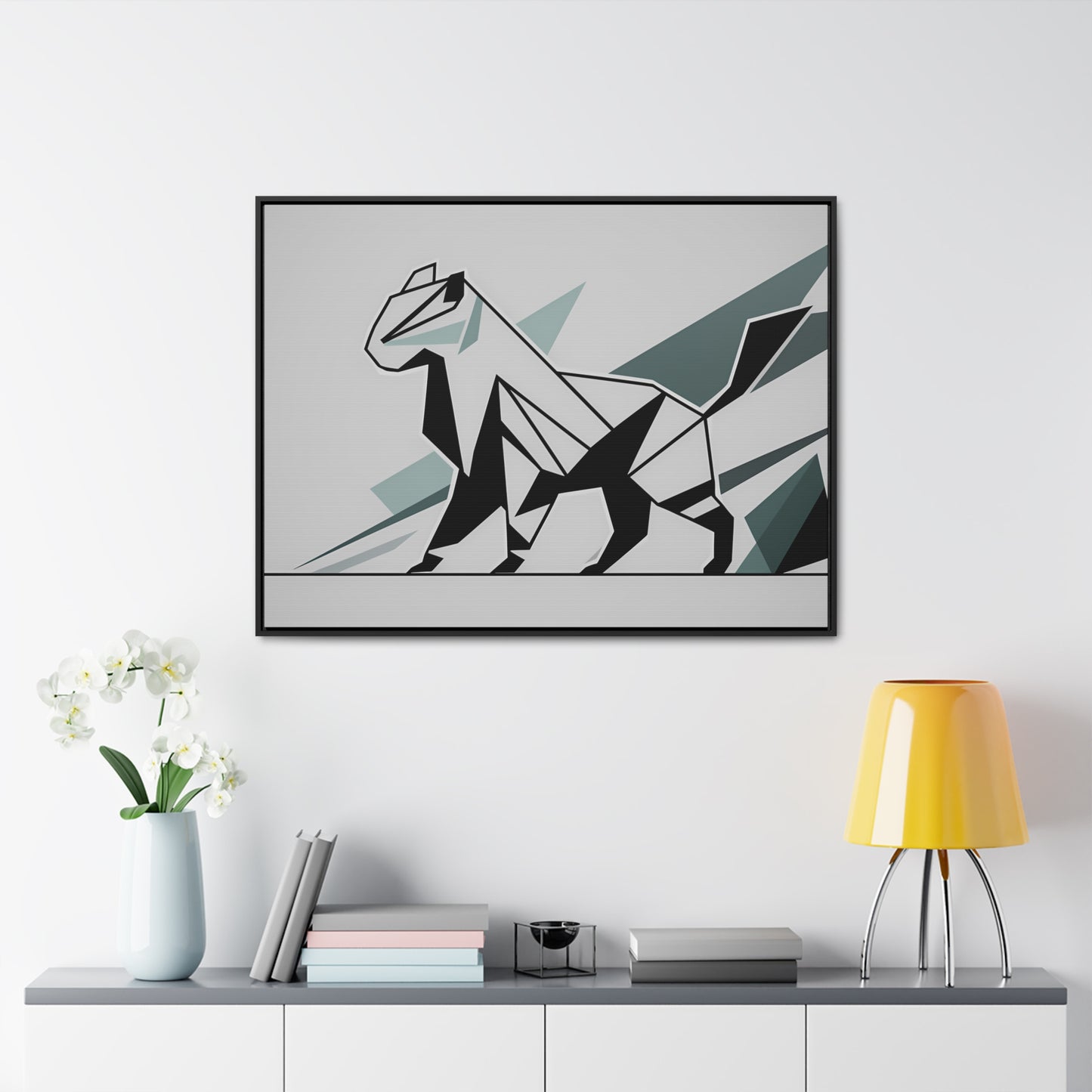 Fractured Feline Form - Gallery Canvas Wraps, Horizontal Frame