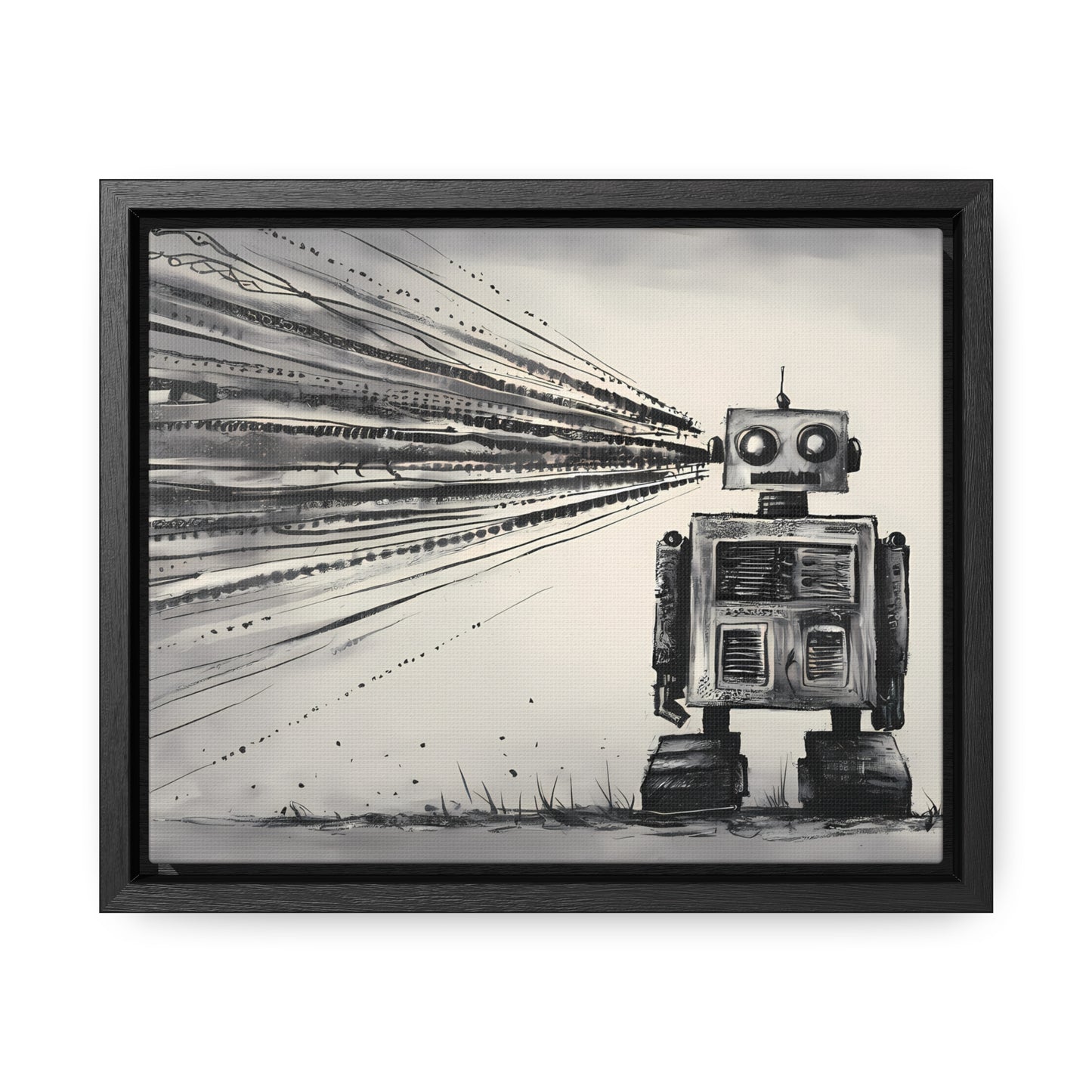 Echoes of the Machine Mind - Gallery Canvas Wraps, Horizontal Frame