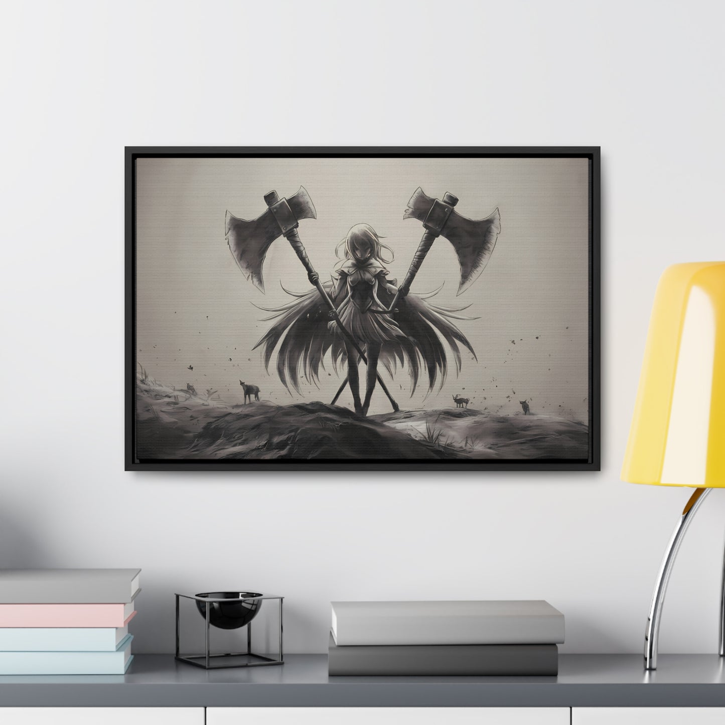 "Abyssal Valkyrie" - Gallery Canvas Wraps, Horizontal Frame