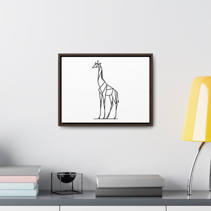 Geometric Giraffe Silhouette - Gallery Canvas Wraps, Horizontal Frame