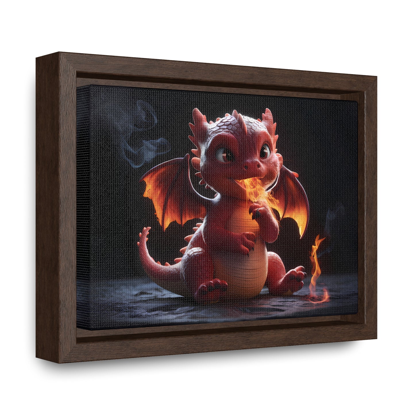 "Baby Dragon's First Flame" - Gallery Canvas Wraps, Horizontal Frame