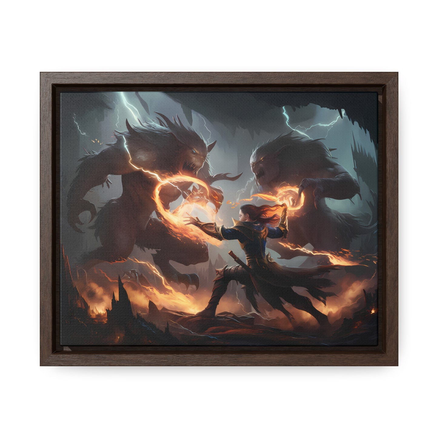 Duel of Thunder and Flame - Gallery Canvas Wraps, Horizontal Frame