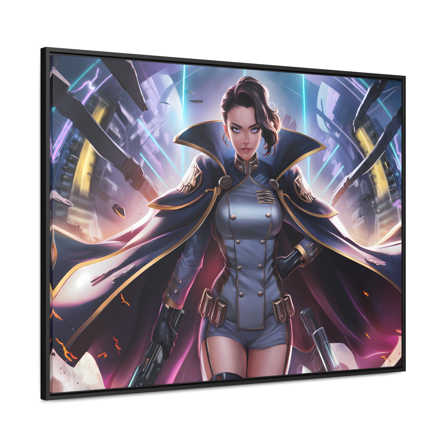 Commander of the Neon Storm - Gallery Canvas Wraps, Horizontal Frame