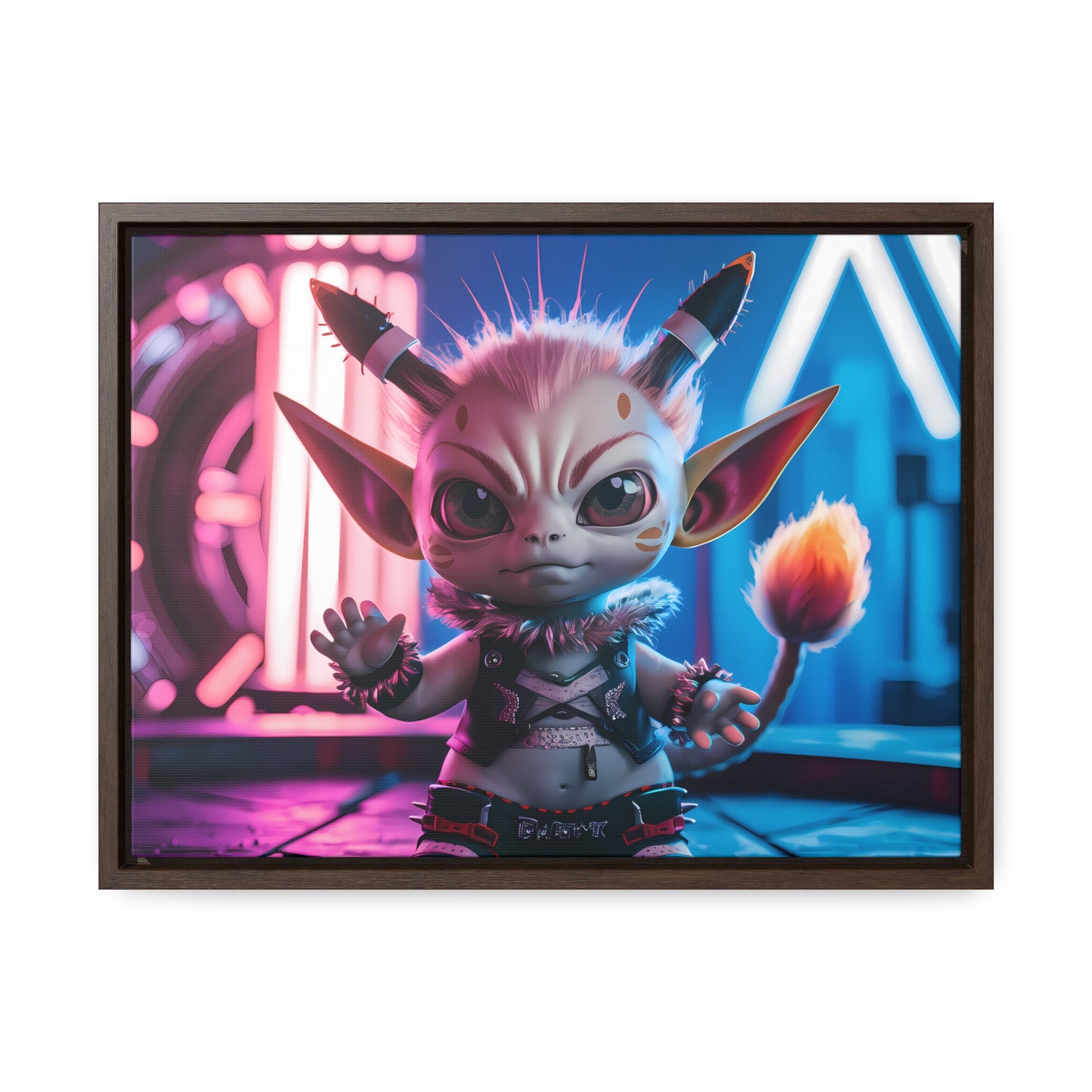 Neon Punk Guardian - Gallery Canvas Wraps, Horizontal Frame