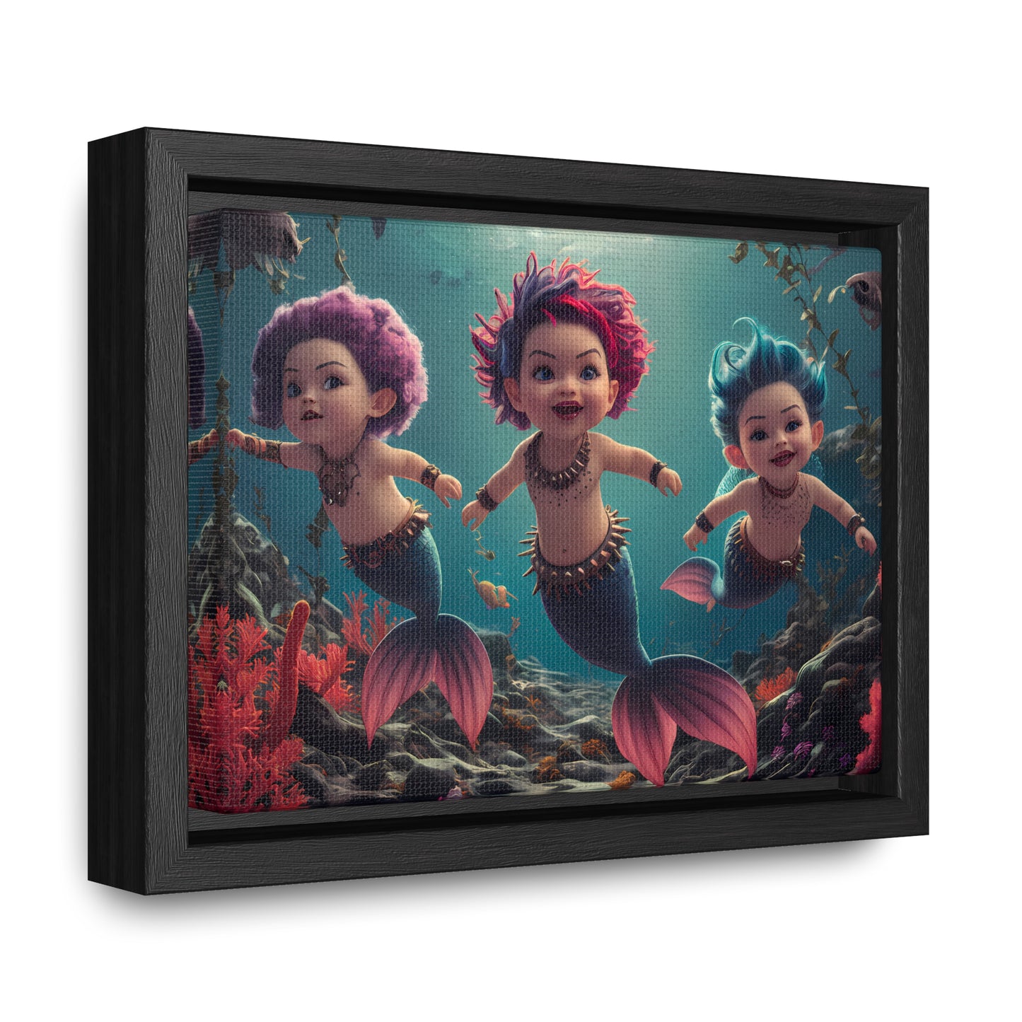 Aquatic Mischief - Gallery Canvas Wraps, Horizontal Frame