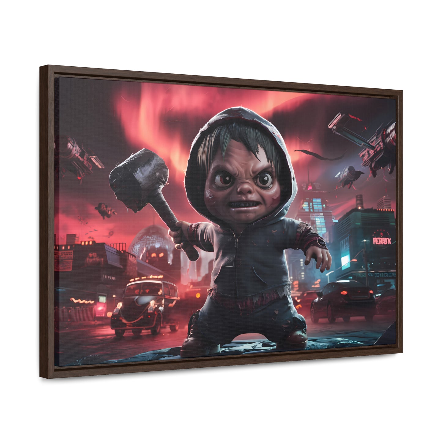 "Revenge of the Tiny Titan" - Gallery Canvas Wraps, Horizontal Frame