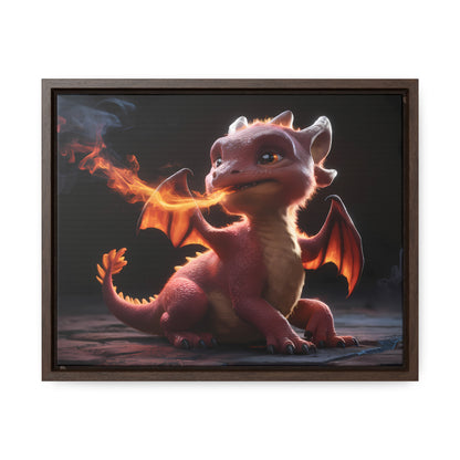 "Baby Dragon's First Flame" - Gallery Canvas Wraps, Horizontal Frame