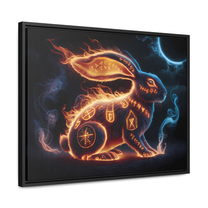 Runic Flame Rabbit - Gallery Canvas Wraps, Horizontal Frame