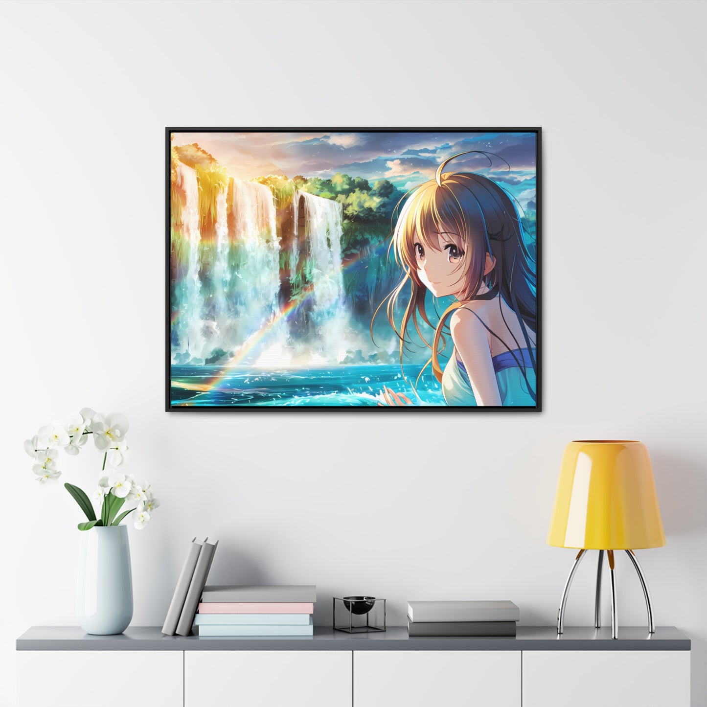 Whispers of the Waterfall - Gallery Canvas Wraps, Horizontal Frame