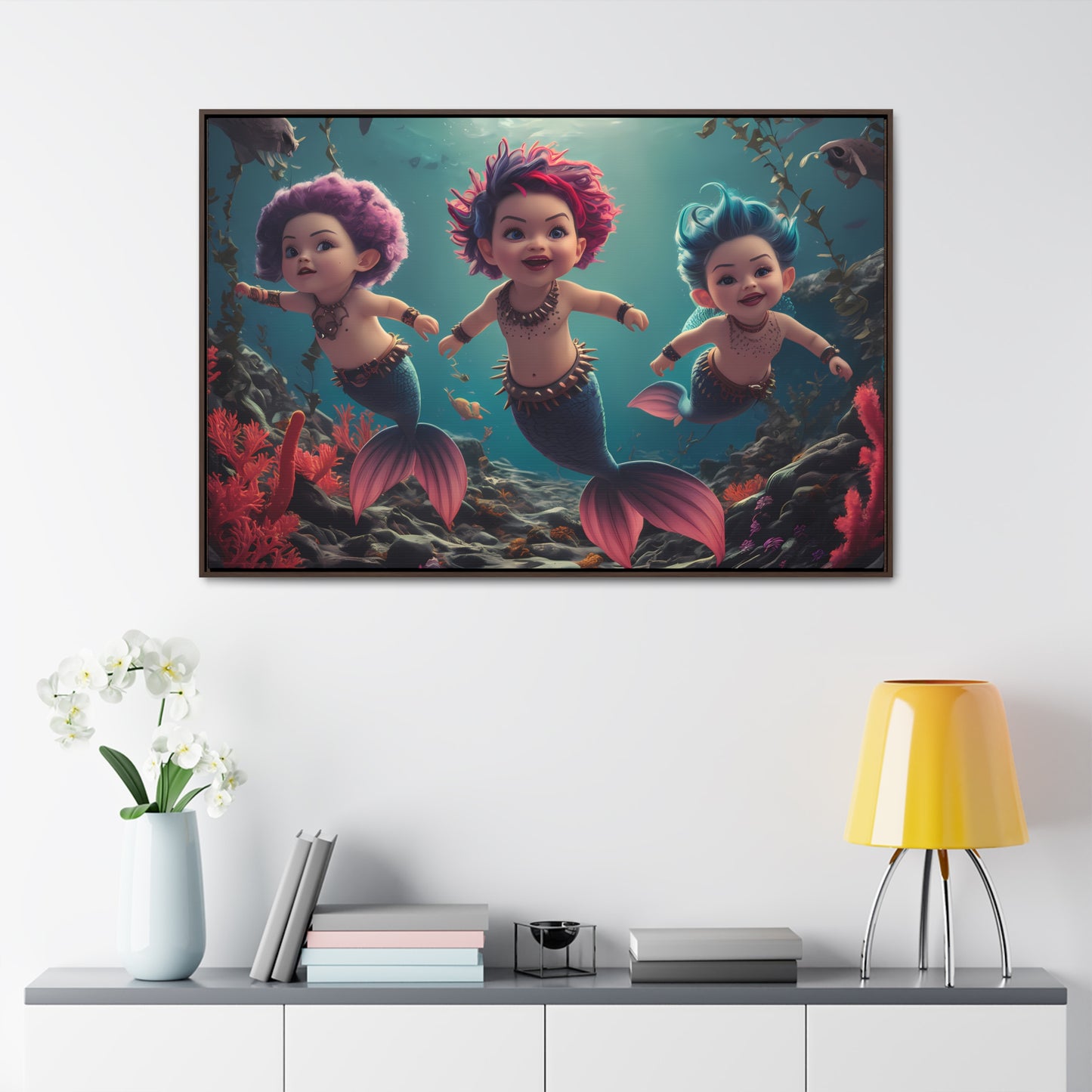 Aquatic Mischief - Gallery Canvas Wraps, Horizontal Frame