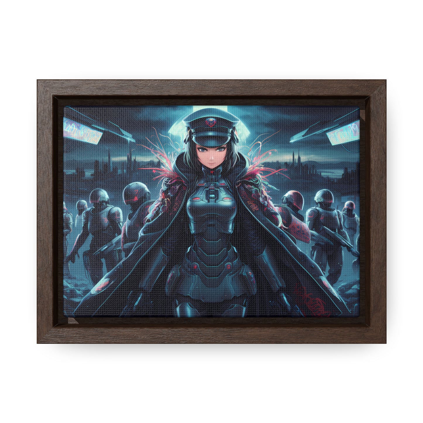 Cybernetic Enforcer: Rise of the Neon Syndicate - Gallery Canvas Wraps, Horizontal Frame