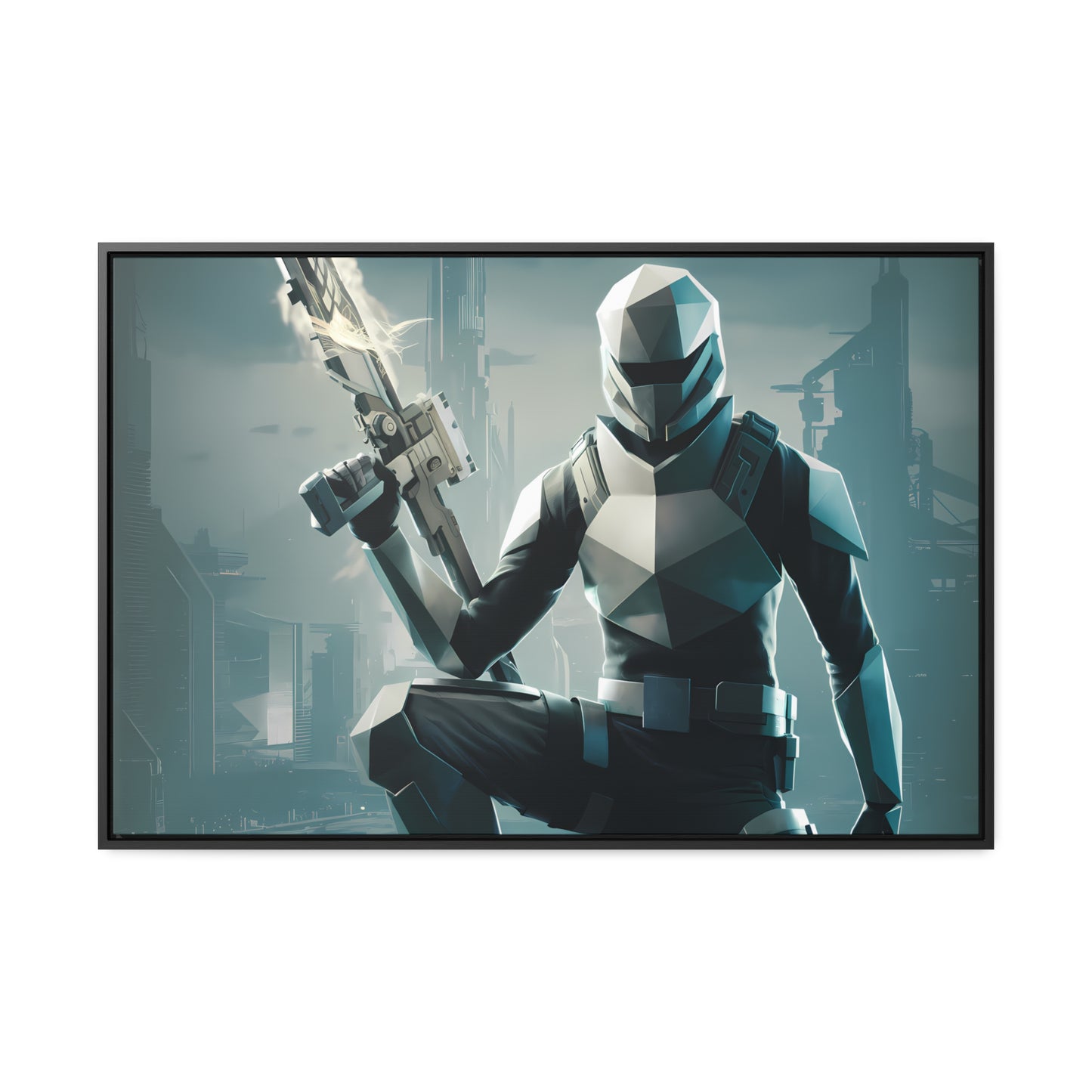 Guardian of the Futuristic Citadel - Gallery Canvas Wraps, Horizontal Frame