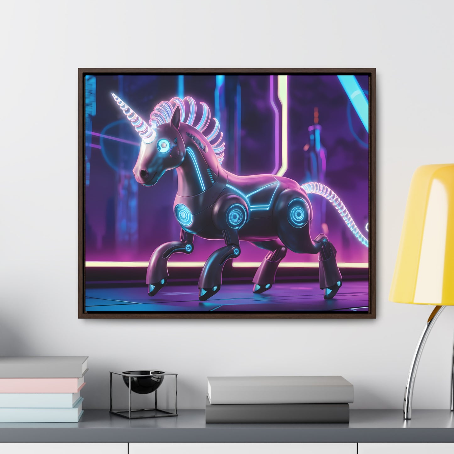 Cybernetic Unicorn - Gallery Canvas Wraps, Horizontal Frame